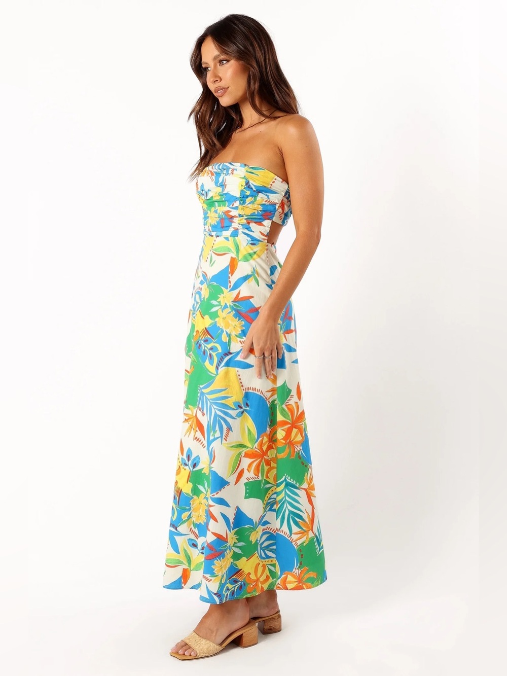 Petal & Pup Floral Strapless Midi Dress in Malta Print - Picture 3 of 13